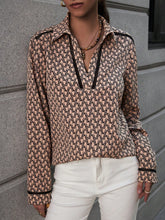 Allover Print Contrast Lace Blouse
